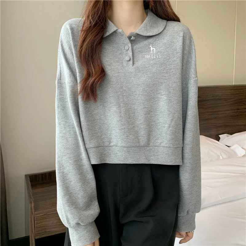 HAZZYS Ladies Golf Clothing 2022 Autumn Polo Collar Long Sleeve Knitted Sweatshirt Thin Korean Version Loose Slim And Versatile
HAZZYS Ladies Golf Clothing 2022 Autumn Polo Collar Long Sleeve Knitted Sweatshirt Thin Korean Version Loose Slim And Versatile
