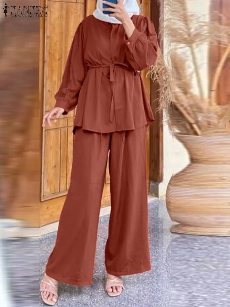 2023 ZANZEA Women Autumn Blouses Trousers Suits Fashion Muslim Sets 2PCS Abaya Hijab Tracksuit Outifits Solid Islamic Clothing
2023 ZANZEA Women Autumn Blouses Trousers Suits Fashion Muslim Sets 2PCS Abaya Hijab Tracksuit Outifits Solid Islamic Clothing