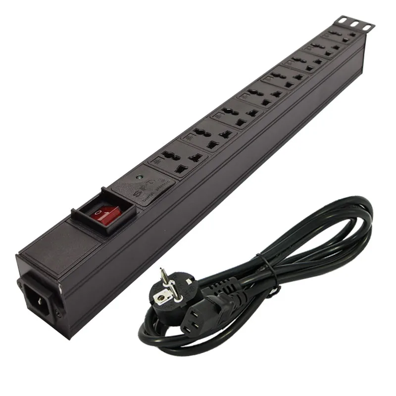 PDU Power Strip Network Cabinet Rack 16A overload protection Electric 8 Universal Outlet Dual Break Switch C14 interface design
PDU Power Strip Network Cabinet Rack 16A overload protection Electric 8 Universal Outlet Dual Break Switch C14 interface design