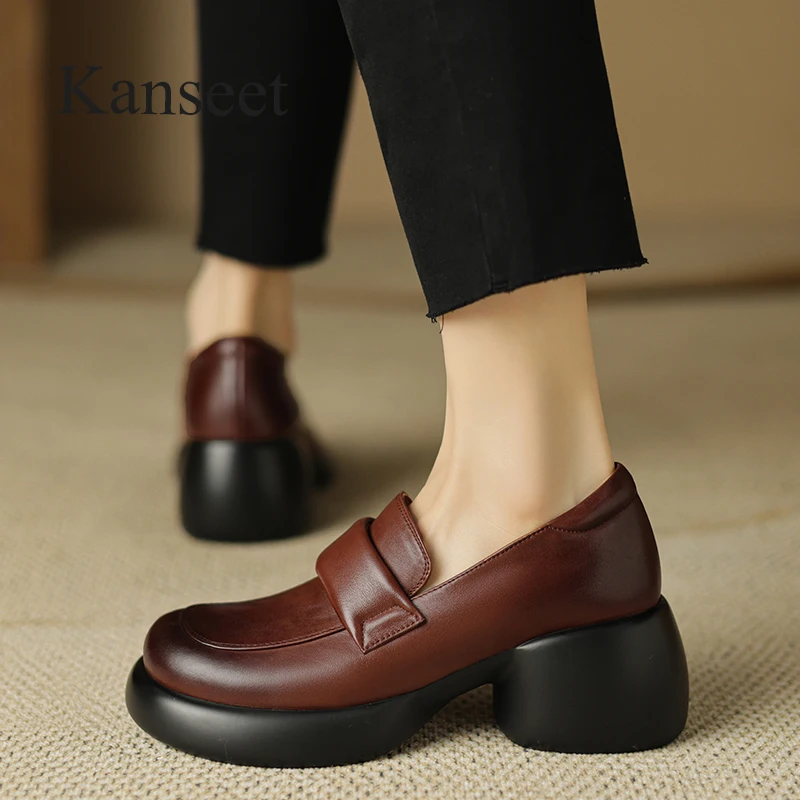 Kanseet Vintage Platform Women Shoes Autumn Round Toe High Quality Genuine Leather Chunky Heels Casual Loafer Handmade Footwear
Kanseet Vintage Platform Women Shoes Autumn Round Toe High Quality Genuine Leather Chunky Heels Casual Loafer Handmade Footwear