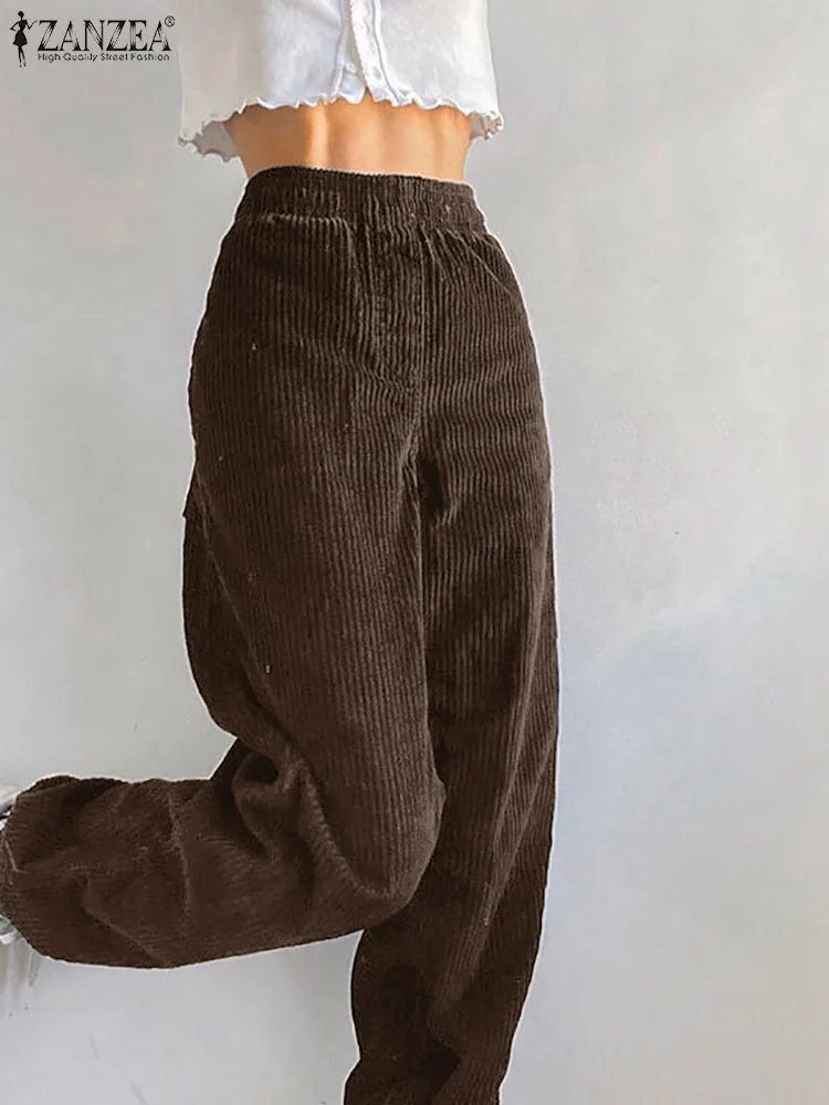 Oversized 2022 ZANZEA Stylish Women Harem Pants Spring Fashion Solid Corduroy Trousers Loose Pantalon Female Casual Palazzo 
Oversized 2022 ZANZEA Stylish Women Harem Pants Spring Fashion Solid Corduroy Trousers Loose Pantalon Female Casual Palazzo
