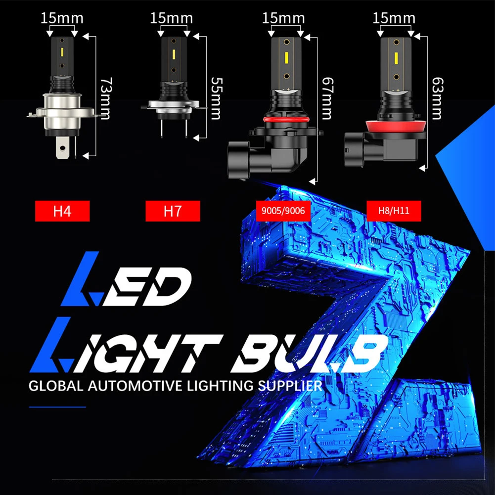 Universal Car Lights Fog Lights 1200LM 6500K CSP 1860 Car LED Headlight Bulbs DC 12V-24V H4/H7/H8/H11/9005/9006
Universal Car Lights Fog Lights 1200LM 6500K CSP 1860 Car LED Headlight Bulbs DC 12V-24V H4/H7/H8/H11/9005/9006
