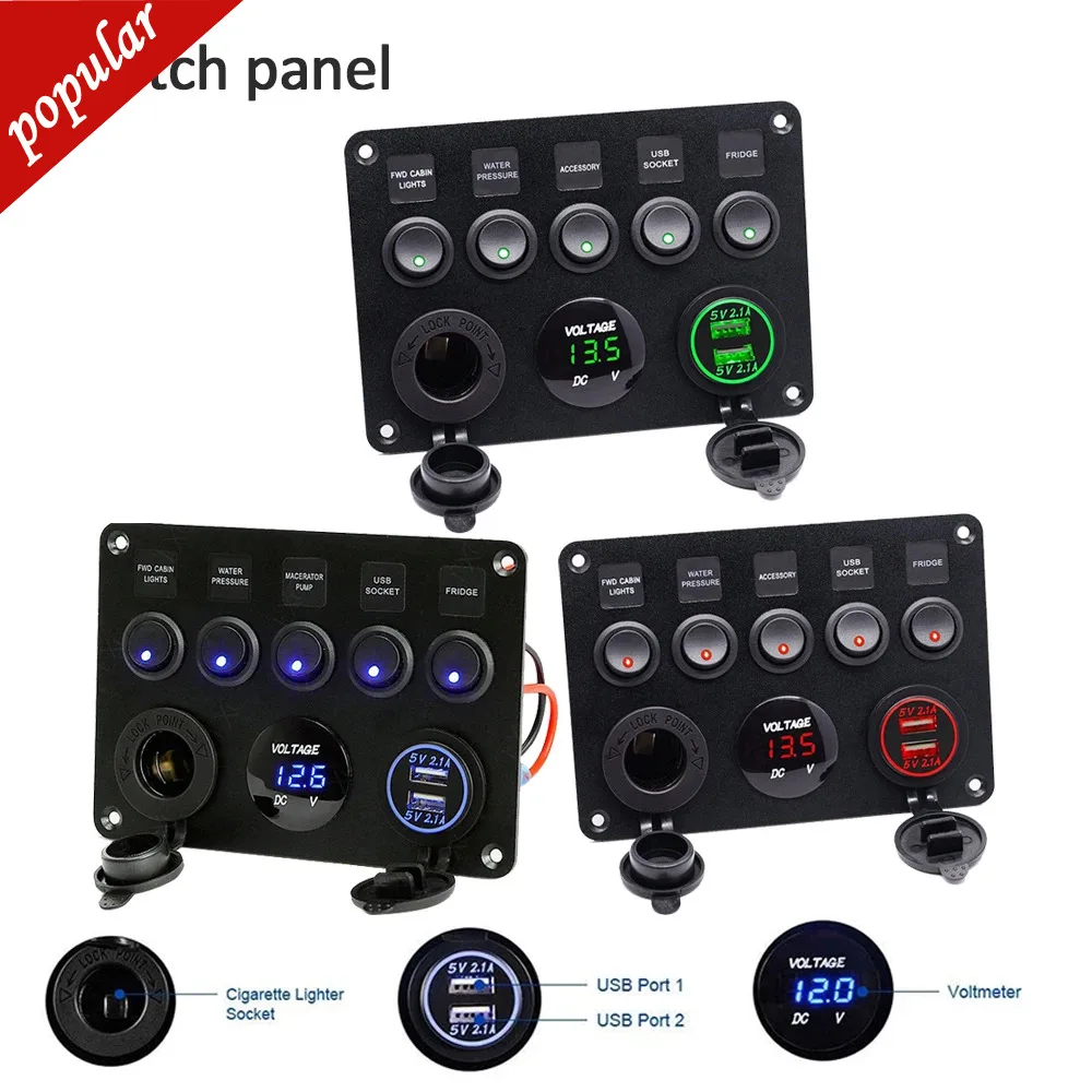 12V Power Outlet ON-OFF Toggle Switch Panel for Car Boat Marine RV Truck Cigarette lighter Dual USB Socket Charger LED Voltmeter
12V Power Outlet ON-OFF Toggle Switch Panel for Car Boat Marine RV Truck Cigarette lighter Dual USB Socket Charger LED Voltmeter