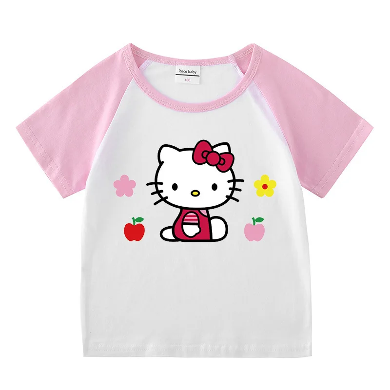 Hello Kitty Summer Children Clothing Boys Girls T-Shirt Raglan Bottoming Cotton Cartoon Short Sleeve Kids Casual T-shirt
Hello Kitty Summer Children Clothing Boys Girls T-Shirt Raglan Bottoming Cotton Cartoon Short Sleeve Kids Casual T-shirt