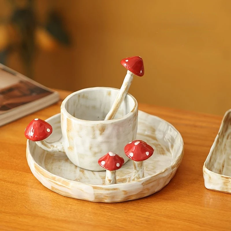 Nordic Style Advanced Color Hand-painted Ceramic Red Mushroom Tableware Cup Dessert Plate Spoon
Nordic Style Advanced Color Hand-painted Ceramic Red Mushroom Tableware Cup Dessert Plate Spoon