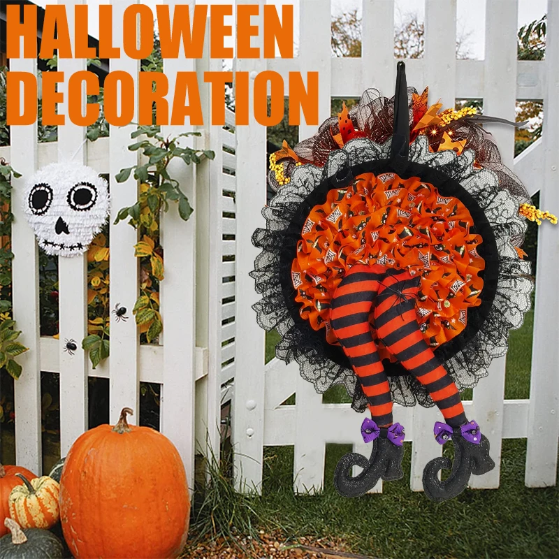 Halloween Decorations Front Door Wreath Garland Hanging Decor Pumpkin Witch Legs Party Supplies New
Halloween Decorations Front Door Wreath Garland Hanging Decor Pumpkin Witch Legs Party Supplies New
