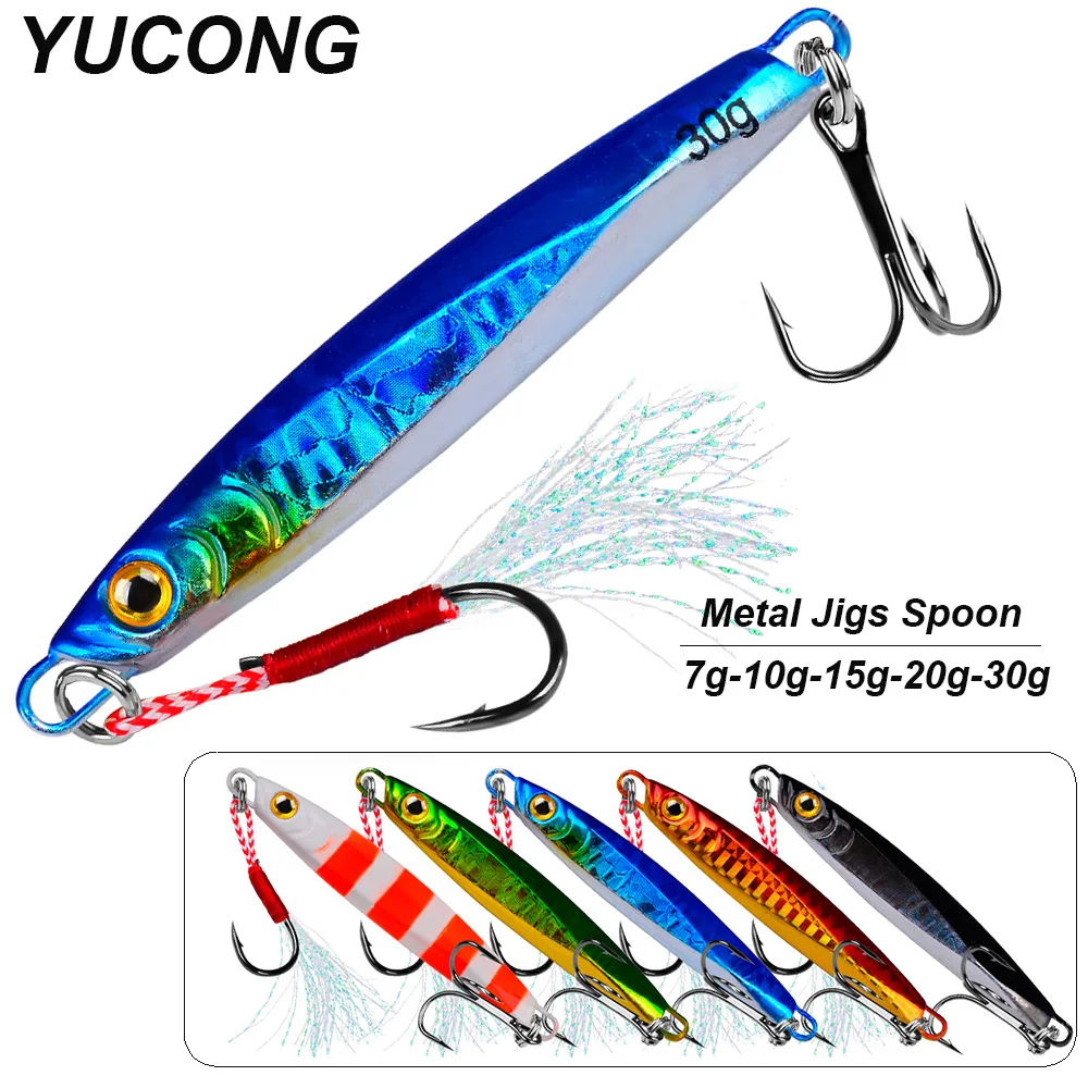 YUCONG 1PC Metal Jigging Spoon 7-10-15-20-30g Drager Fishing Lure Trolling Jigs Bait Shore Casting Wobbler turlutte calmar pesca
YUCONG 1PC Metal Jigging Spoon 7-10-15-20-30g Drager Fishing Lure Trolling Jigs Bait Shore Casting Wobbler turlutte calmar pesca