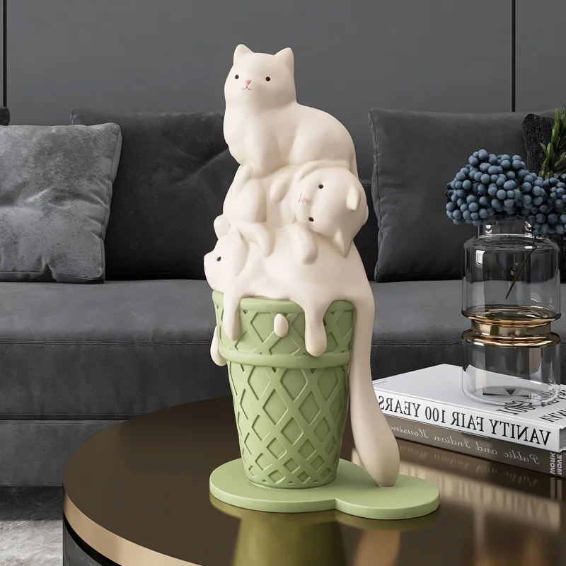 Creative Ice Cream Cat Sculpture Resin Figurines for Bookcase Shelf Modern Home Room Decor Creative Animal Figures Best Gift New
Creative Ice Cream Cat Sculpture Resin Figurines for Bookcase Shelf Modern Home Room Decor Creative Animal Figures Best Gift New