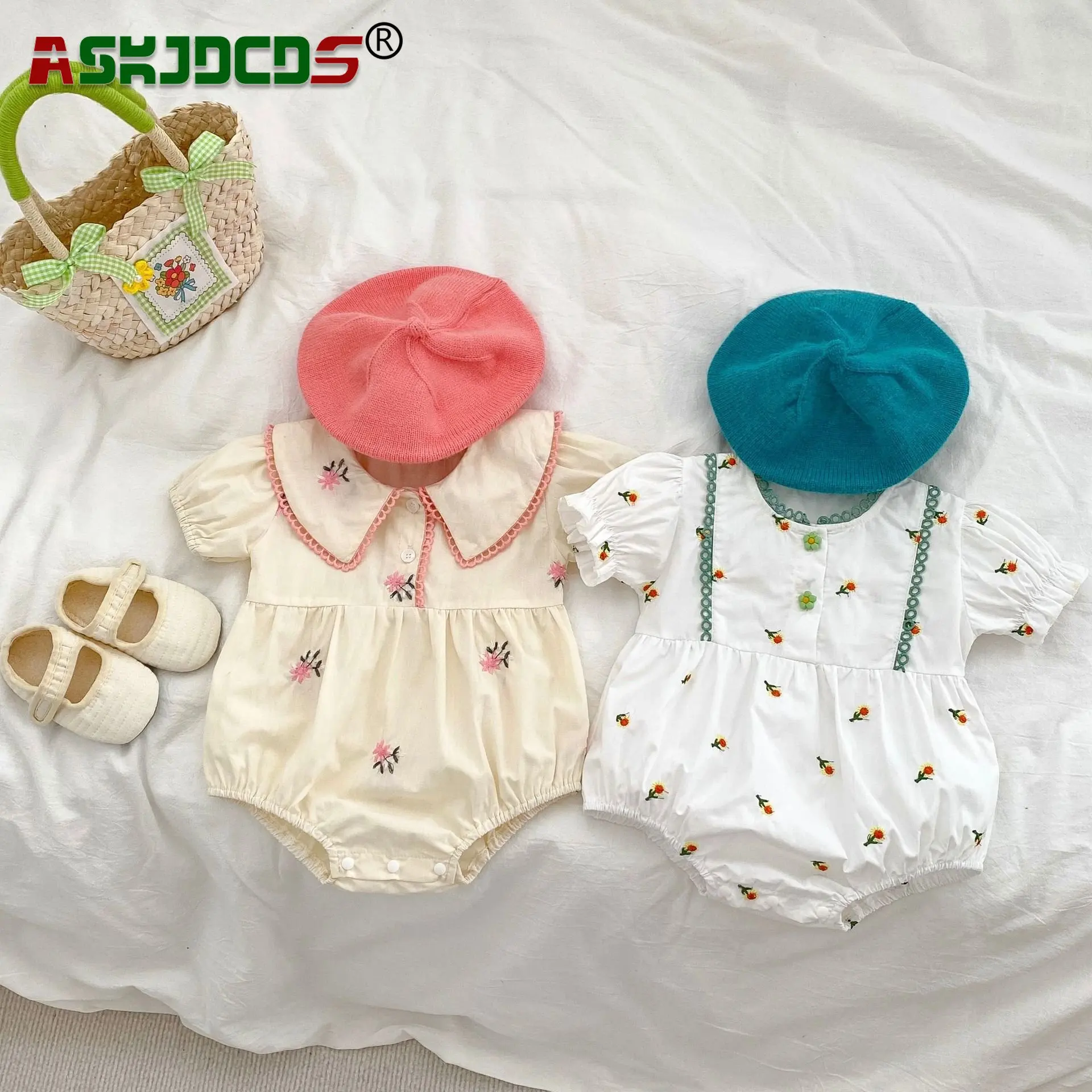 2023 New In Cotton Bodysuits Summer Newborn Infant Girls Short Sleeve Lace Collar Embroidery Flower Outwear Kids Baby Jumpsuits
2023 New In Cotton Bodysuits Summer Newborn Infant Girls Short Sleeve Lace Collar Embroidery Flower Outwear Kids Baby Jumpsuits