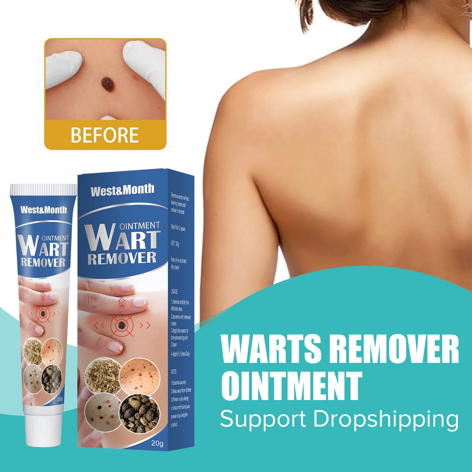 Warts Remover Ointment Wart Treatment Cream Fast Acting Remover Cream Warts Moles Corn Skin Tag Antibacterial Body Ointment 20g
Warts Remover Ointment Wart Treatment Cream Fast Acting Remover Cream Warts Moles Corn Skin Tag Antibacterial Body Ointment 20g