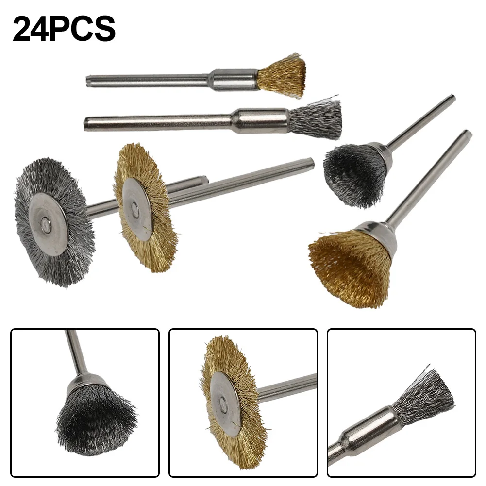 24Pcs Brass Brush Stainless Steel Wire Wheels Brushes Drill Rotary Tools Polishing For Rotary Tools Metal Rust Removal Brushes
24Pcs Brass Brush Stainless Steel Wire Wheels Brushes Drill Rotary Tools Polishing For Rotary Tools Metal Rust Removal Brushes