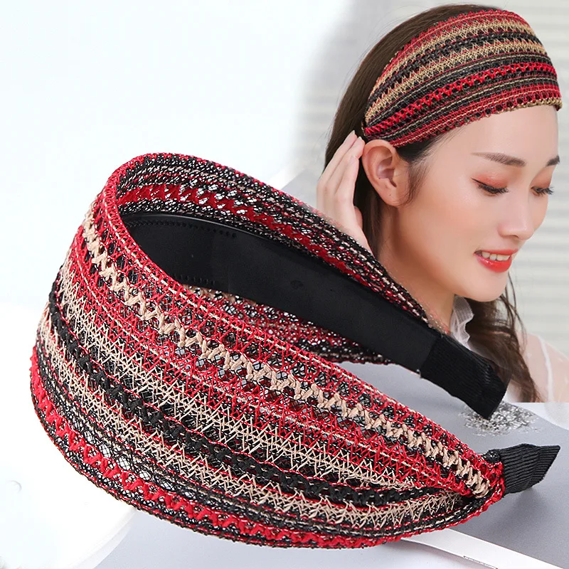 New Women Breathable Gauze Wide Elastic Hair Bands Retro National Style Hand Woven Hair Hoop Headwrap Hair Accessories Headwear
New Women Breathable Gauze Wide Elastic Hair Bands Retro National Style Hand Woven Hair Hoop Headwrap Hair Accessories Headwear