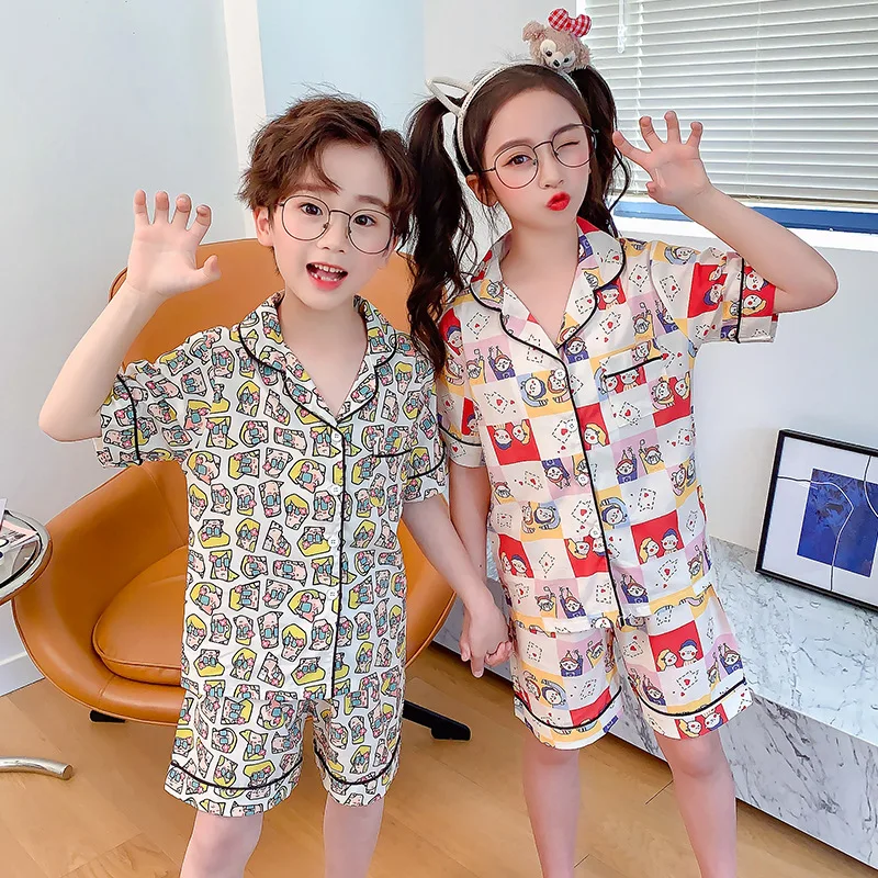 Children's Pajamas Short Sleeve Kids Boys Pajamas Summer Thin Cute Girls Nightwear Cotton Baby Home Wear Clothes Set Didida
Children's Pajamas Short Sleeve Kids Boys Pajamas Summer Thin Cute Girls Nightwear Cotton Baby Home Wear Clothes Set Didida