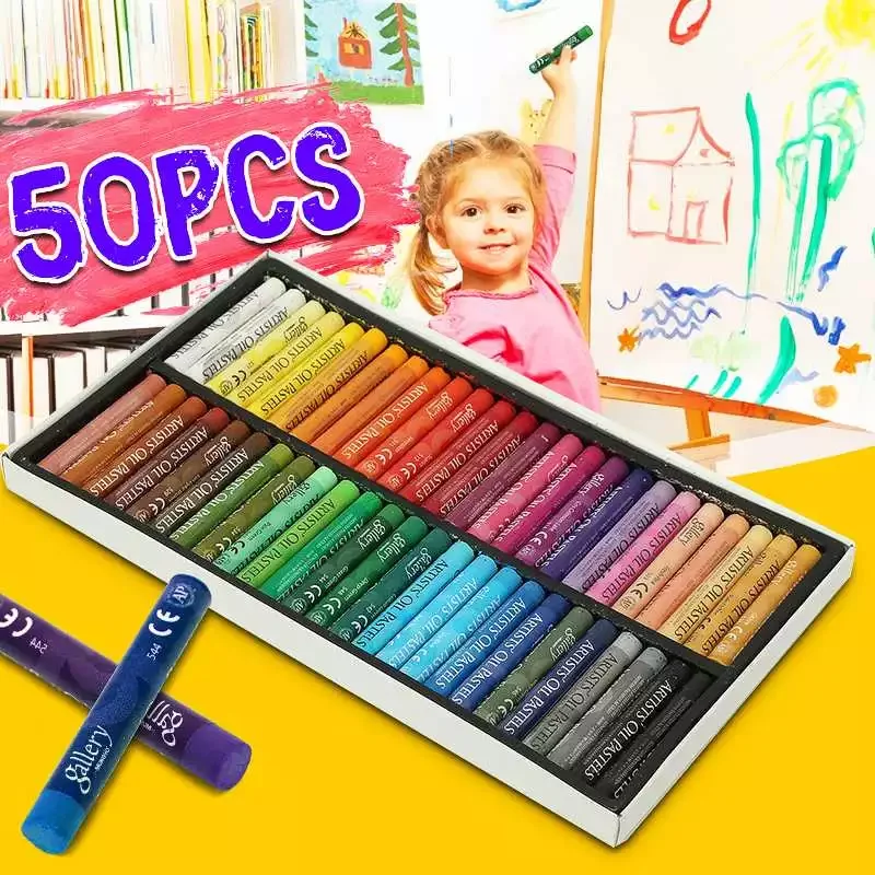 Painting Art Supplies Crayons 50 Colors Soft Oil Pastels For Drawing Set Children Waxes Kids Gift Oil Painting Stick Stationery
Painting Art Supplies Crayons 50 Colors Soft Oil Pastels For Drawing Set Children Waxes Kids Gift Oil Painting Stick Stationery