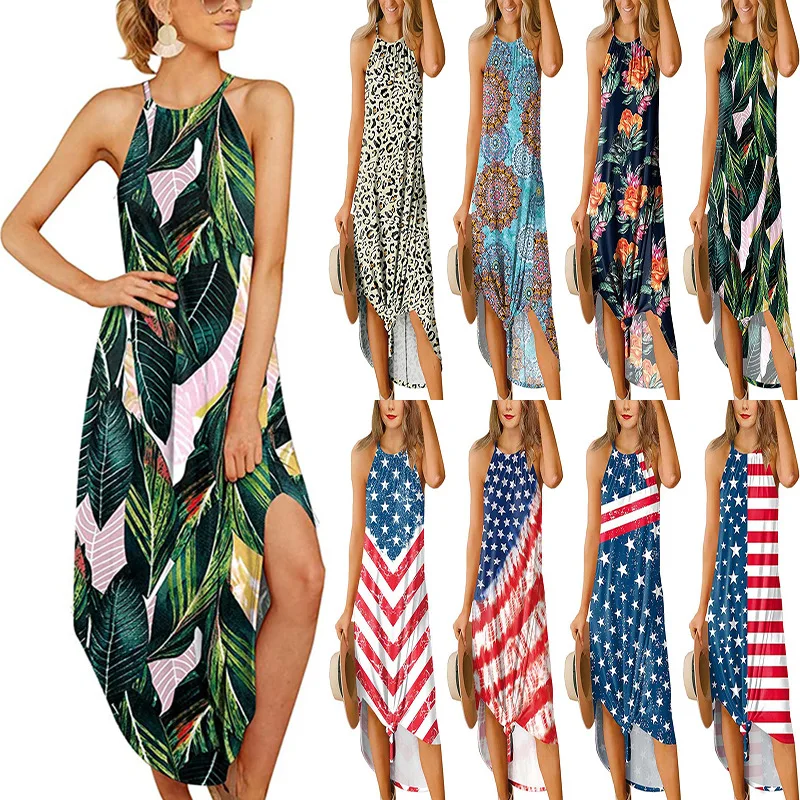 Summer O Neck Women's Irregular Maxi Dress 2022 Sexy Spaghetti Straps Dress Independence Day Print Ladies Beach Dresses Vestidos
Summer O Neck Women's Irregular Maxi Dress 2022 Sexy Spaghetti Straps Dress Independence Day Print Ladies Beach Dresses Vestidos