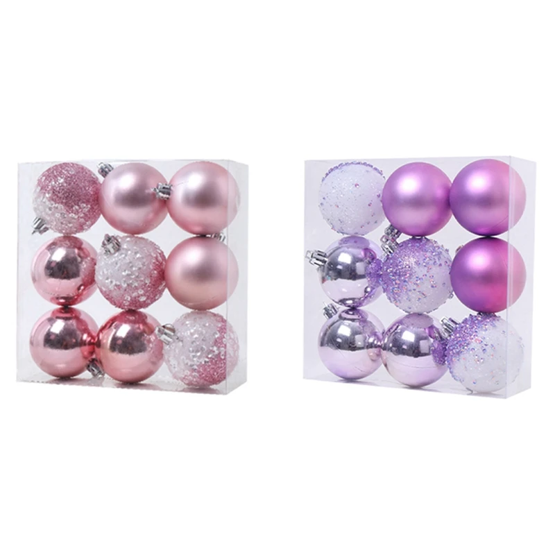 18 PCS Christmas Ball Ornaments Xmas Tree Decorations Hanging Balls 2.36Inch, Pink & Purple
18 PCS Christmas Ball Ornaments Xmas Tree Decorations Hanging Balls 2.36Inch, Pink & Purple