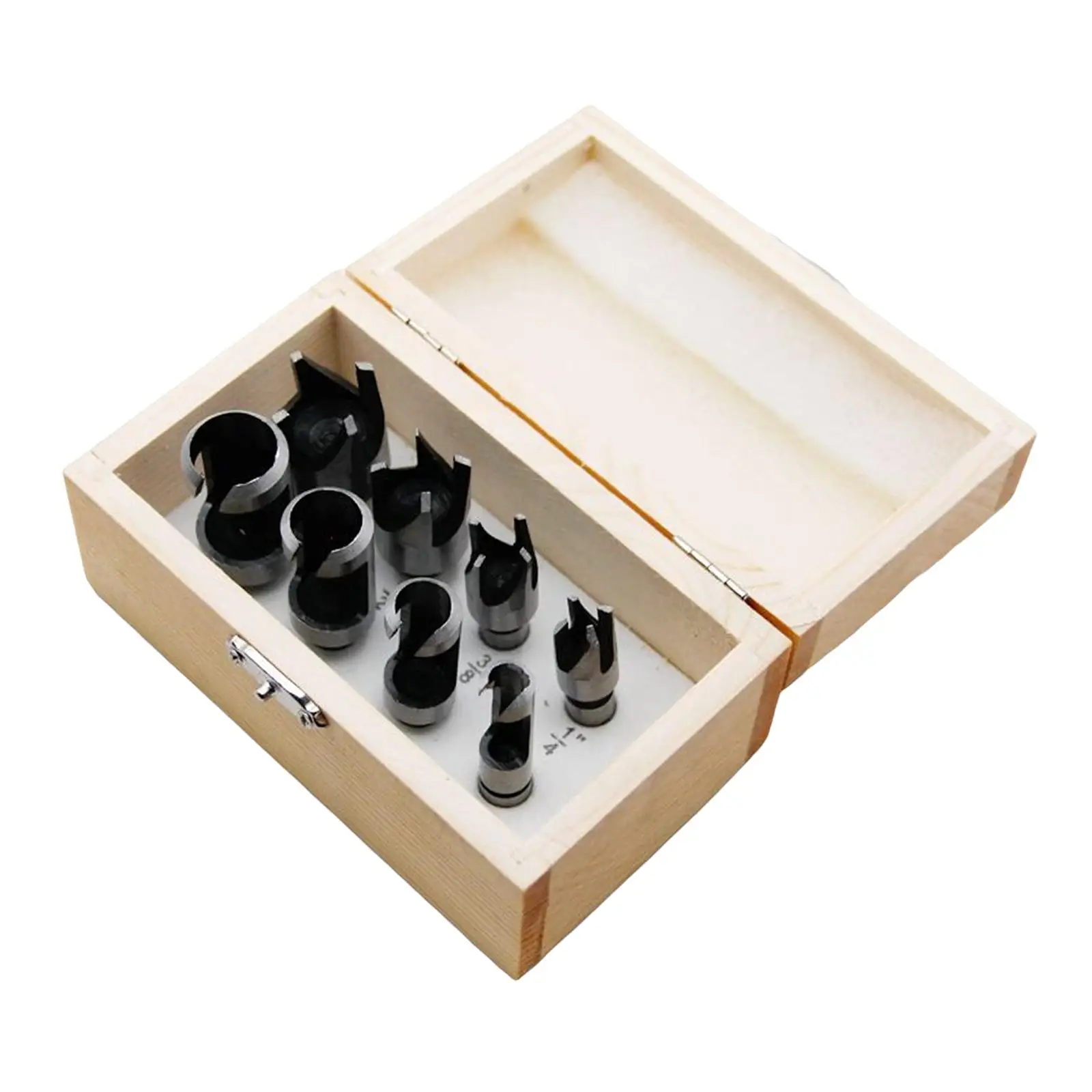 8x High Carbon Steel Wood Plug Hole Cutter Set 5/8" 1/2" 3/8" 1/4" Straight & Tapered Taper Claw Type Drill Bits with Wooden Box
8x High Carbon Steel Wood Plug Hole Cutter Set 5/8" 1/2" 3/8" 1/4" Straight & Tapered Taper Claw Type Drill Bits with Wooden Box
