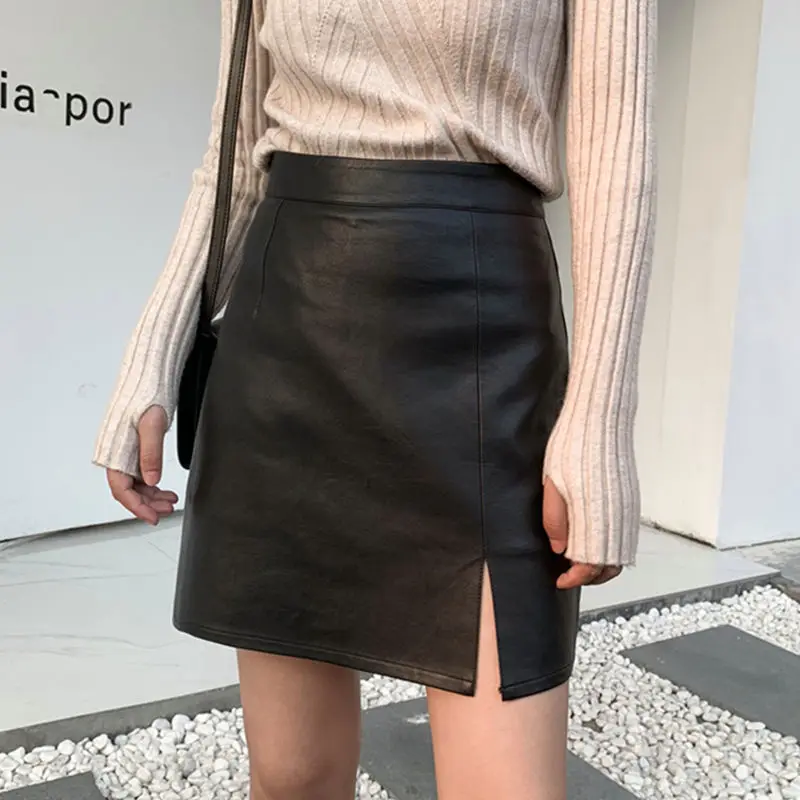 Slit Leather Skirt Female 2023 Y2k New Summer A- Line Skirt Office Lady Sheath Skirt High Waist Slimming Skirt Mujer Faldas юбка
Slit Leather Skirt Female 2023 Y2k New Summer A- Line Skirt Office Lady Sheath Skirt High Waist Slimming Skirt Mujer Faldas юбка