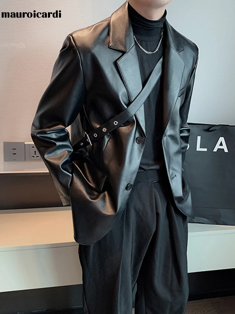 Sprin Autumn Black Soft Faux Leater Blazer Men Casual Loose Luxury Waterproof Mens Jackets and Coats 2022
Sprin Autumn Black Soft Faux Leater Blazer Men Casual Loose Luxury Waterproof Mens Jackets and Coats 2022