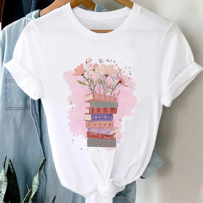 Top T-shirt Kawaii Women's Pattern Sweet Women's Fashion Book Printing Short Sleeve Summer Women's Clothing White T-shirt.
Top T-shirt Kawaii Women's Pattern Sweet Women's Fashion Book Printing Short Sleeve Summer Women's Clothing White T-shirt.
