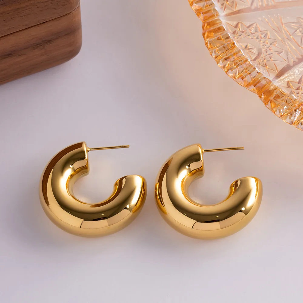 CARLIDANA Trendy Stainless Steel Geometric C Shape 18K Gold Color Plated Hollow Earrings for Woman Jewelry Gift Non-fadding
CARLIDANA Trendy Stainless Steel Geometric C Shape 18K Gold Color Plated Hollow Earrings for Woman Jewelry Gift Non-fadding