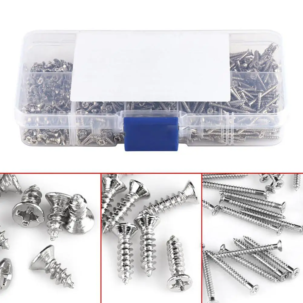 800Pcs M2 Stainless Steel Self Tapping Wood Screw Assortment Kit Lock Nut Wood Flat head Thread Nail Screw Fastener Sets hotsale
800Pcs M2 Stainless Steel Self Tapping Wood Screw Assortment Kit Lock Nut Wood Flat head Thread Nail Screw Fastener Sets hotsale