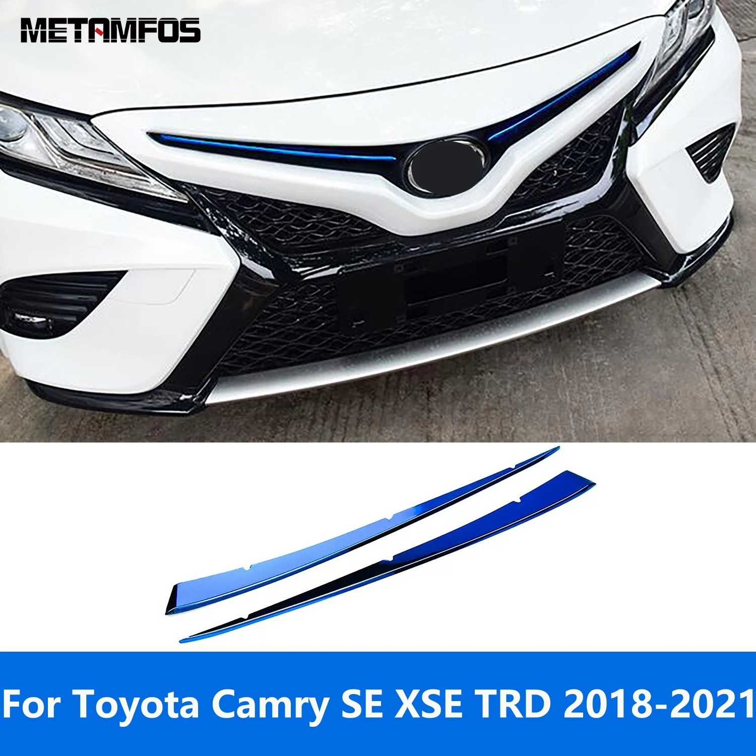 

Для Toyota Camry SE XSE TRD 2018 2019 2020 2021 Передняя Верхняя решетка гриля полоса молдинг отделка стикер аксессуары Стайлинг автомобиля