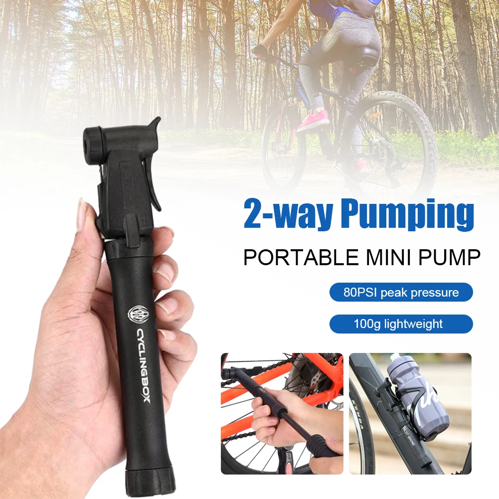Portable Bike Inflator Universal 80PSI High Pressure Mini Mountain Bike E-Bike Tire Pump Inflator Fits Presta And Schrader Valve
Portable Bike Inflator Universal 80PSI High Pressure Mini Mountain Bike E-Bike Tire Pump Inflator Fits Presta And Schrader Valve