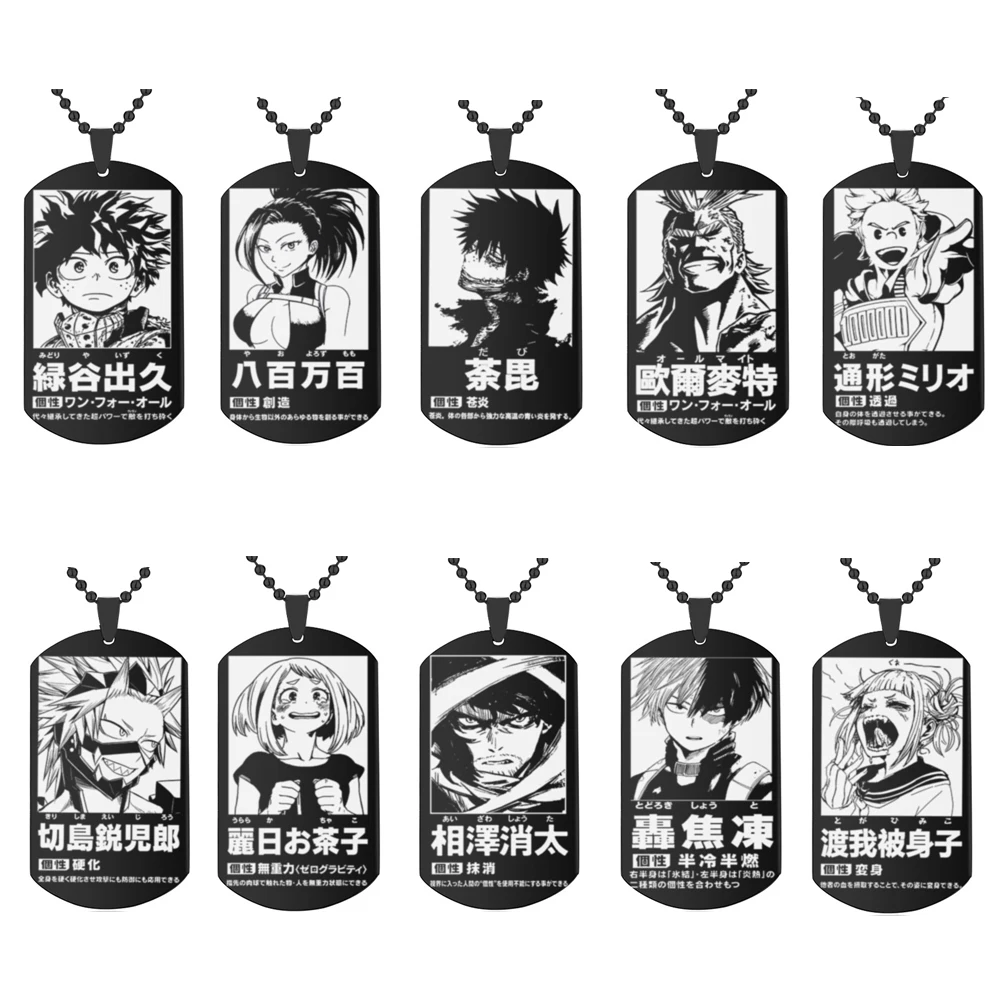 My Hero Academia Necklaces Hot Anime Silver Color Midoriya Izuku Bakugou Katsuki Rectangle Dog Tags ID Pendant For Children Fans
My Hero Academia Necklaces Hot Anime Silver Color Midoriya Izuku Bakugou Katsuki Rectangle Dog Tags ID Pendant For Children Fans