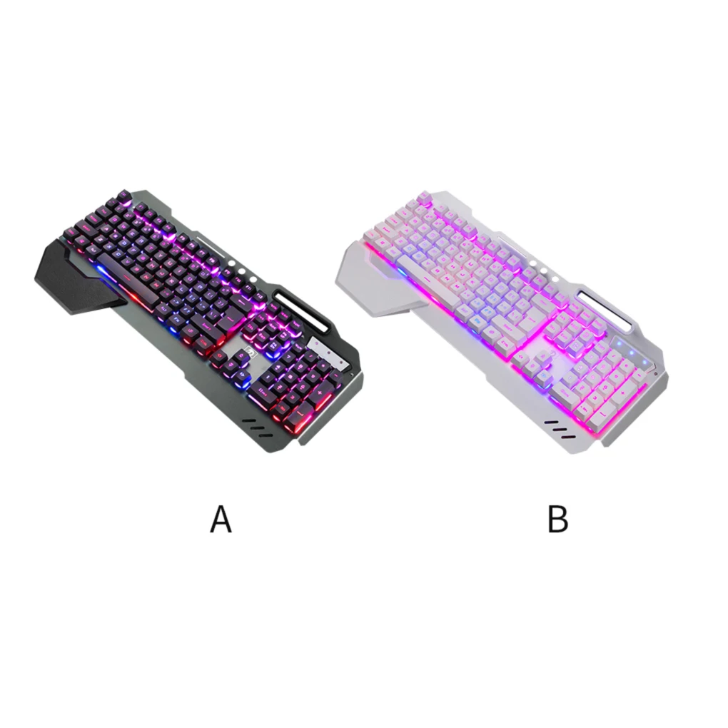 

Игровая клавиатура, Проводная RGB-подсветка, игровая клавиатура с подсветкой, подарок для Интернет-кафе, настольного ПК, планшетного ПК, белый цвет