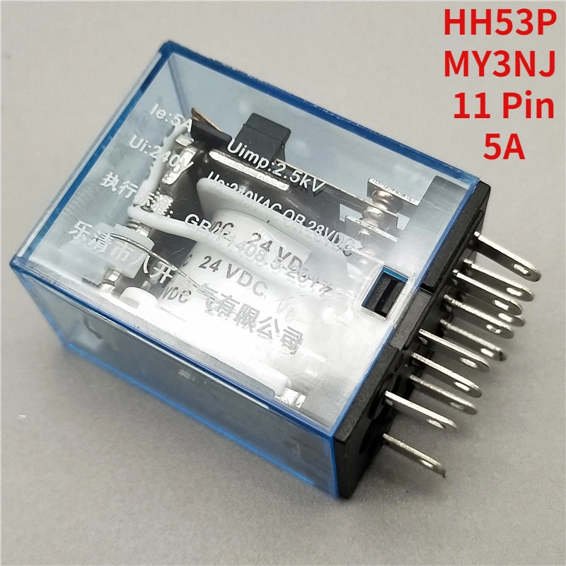 HH53P MY3 My3nj Micro Coil Power Relay 11 Pin 3No 3nc LED Lamp 5A AC 110V 220V with Socket DC12V DC24V with base
HH53P MY3 My3nj Micro Coil Power Relay 11 Pin 3No 3nc LED Lamp 5A AC 110V 220V with Socket DC12V DC24V with base