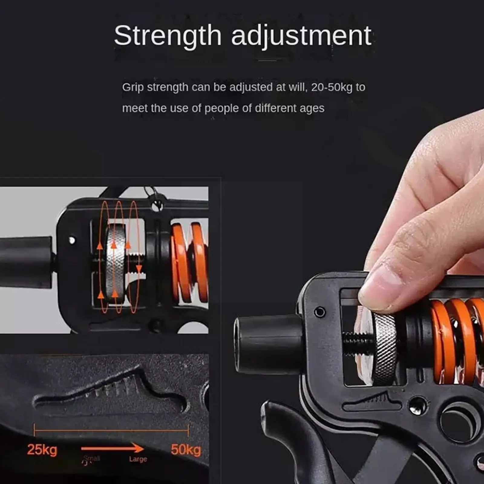 5-50kg Adjustable Hand Grip Wrist Strength Forearm Wrist Color Metal Excercise Finger Training Black M9q5 
5-50kg Adjustable Hand Grip Wrist Strength Forearm Wrist Color Metal Excercise Finger Training Black M9q5
