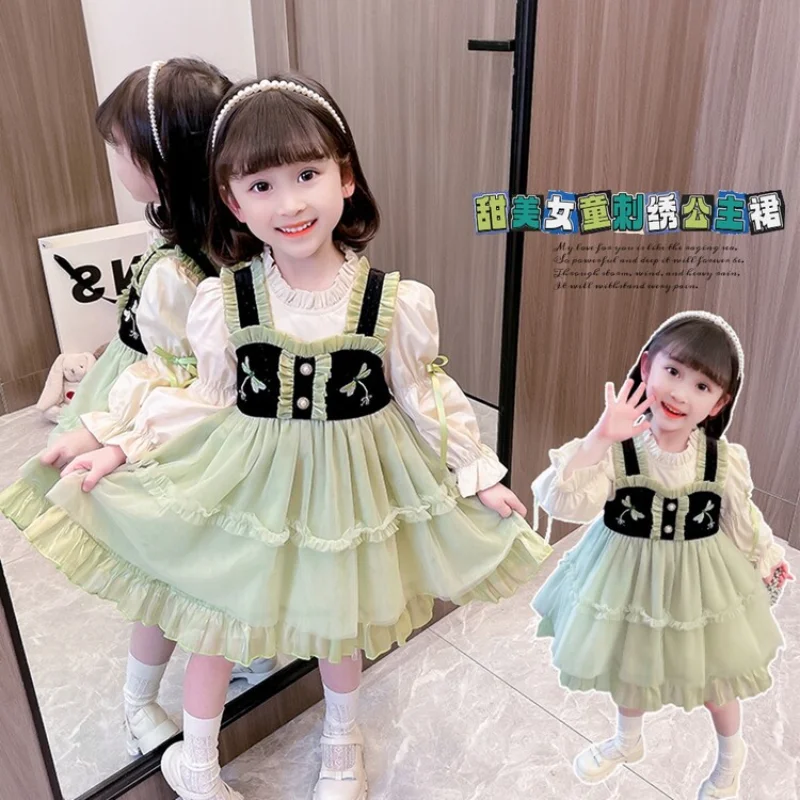 

Flower Girl Dress 2023 New Spring & Autumn Baby Lolita Princess Dresses Kids Clothes vestido tul niña 2 to 5 to 6 Yrs D100