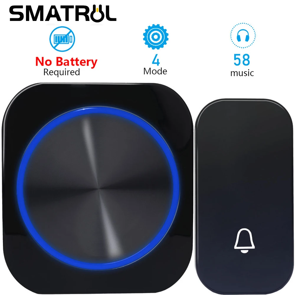 SMATRUL Self-Powered Wireless Doorbell Without Battery Waterproof 150M Remote EU Plug Home Door Bell Ring Call 4 Model 58 Music
SMATRUL Self-Powered Wireless Doorbell Without Battery Waterproof 150M Remote EU Plug Home Door Bell Ring Call 4 Model 58 Music