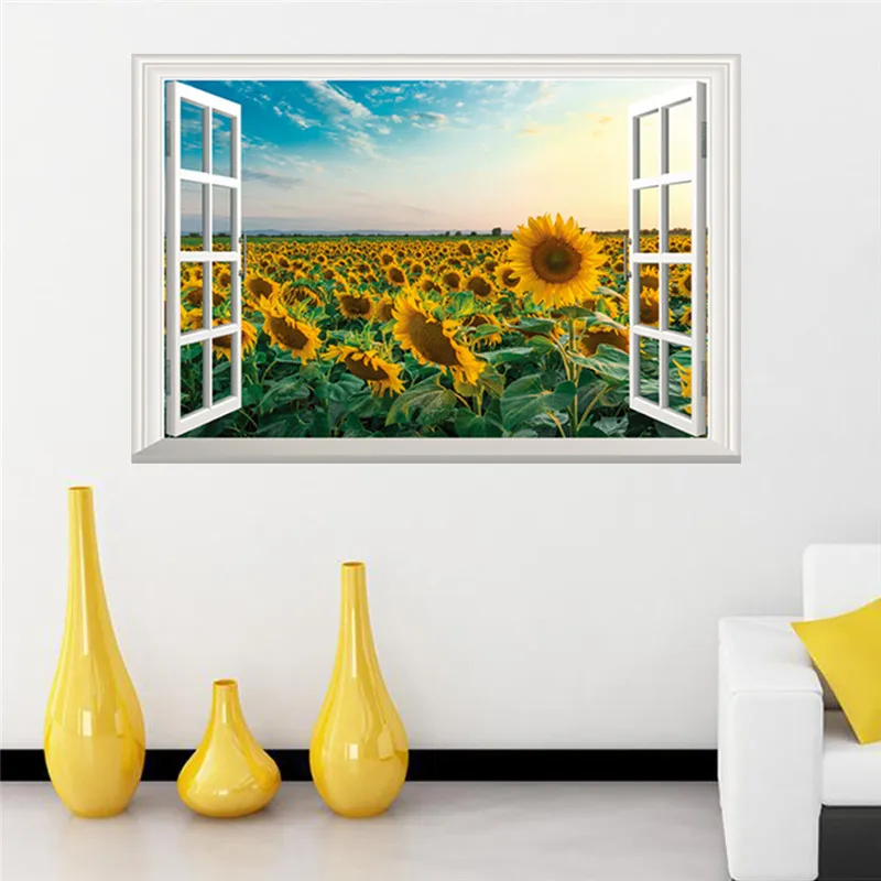 3D Window View Sunflower Wall Stickers for Kids Rooms Nursery Baby Bedroom Children Decals Art Vinyl Murals Diy Home Decoration
3D Window View Sunflower Wall Stickers for Kids Rooms Nursery Baby Bedroom Children Decals Art Vinyl Murals Diy Home Decoration