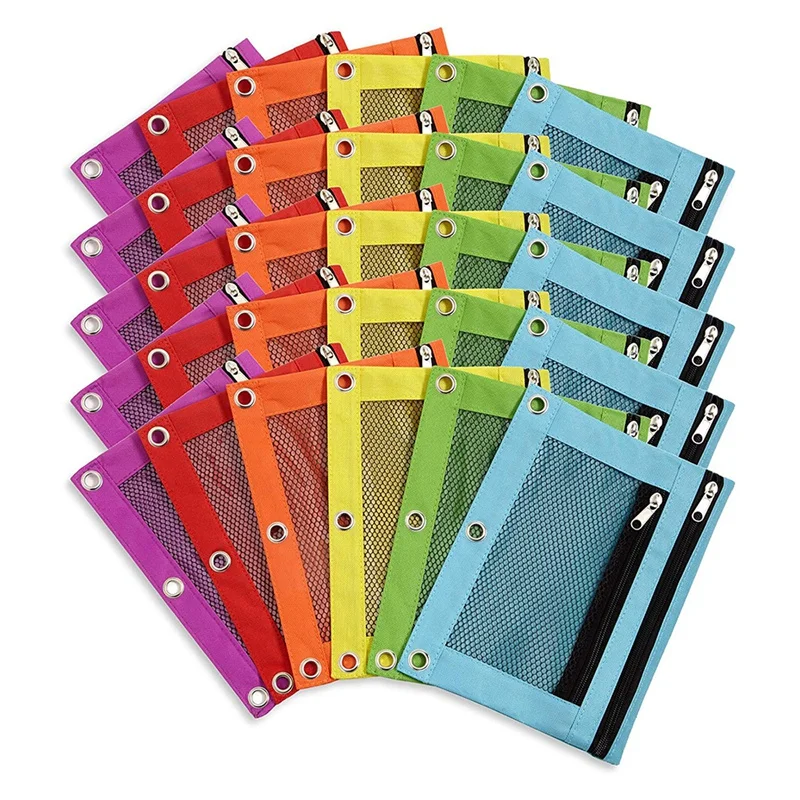 30 Pack Pencil Pouch 3 Hole Binder Zipper Pen Pouches Cloth Pencil Case for Office College School Supplies Cosmetics
30 Pack Pencil Pouch 3 Hole Binder Zipper Pen Pouches Cloth Pencil Case for Office College School Supplies Cosmetics