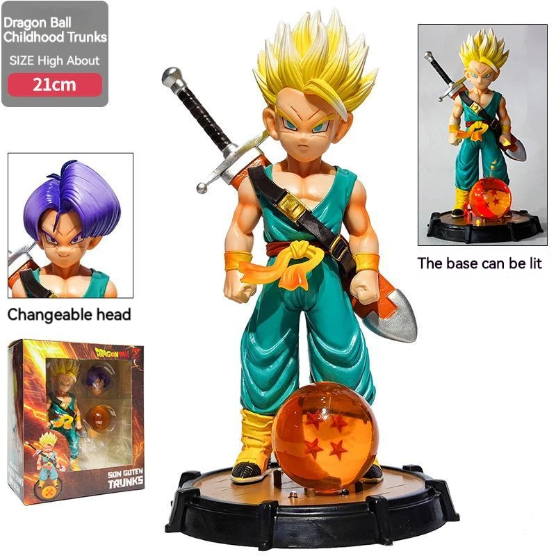 Dragon Ball Childhood Trunks Yellow Hair And Purple Hair Hand-made Model Can Light Up Children's Toy Ornaments Birthday Gift
Dragon Ball Childhood Trunks Yellow Hair And Purple Hair Hand-made Model Can Light Up Children's Toy Ornaments Birthday Gift
