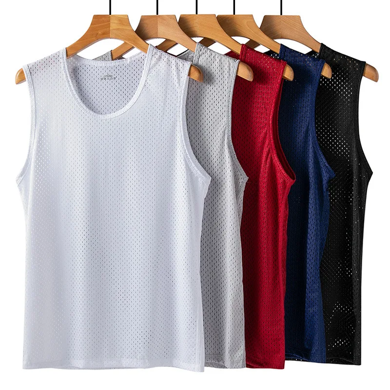 Men Singlets Ice Silk Underwear Mens Undershirt Transparent Shirts Male Bodyshaper Fitness Wrestling Breathable Mesh Tank Tops
Men Singlets Ice Silk Underwear Mens Undershirt Transparent Shirts Male Bodyshaper Fitness Wrestling Breathable Mesh Tank Tops