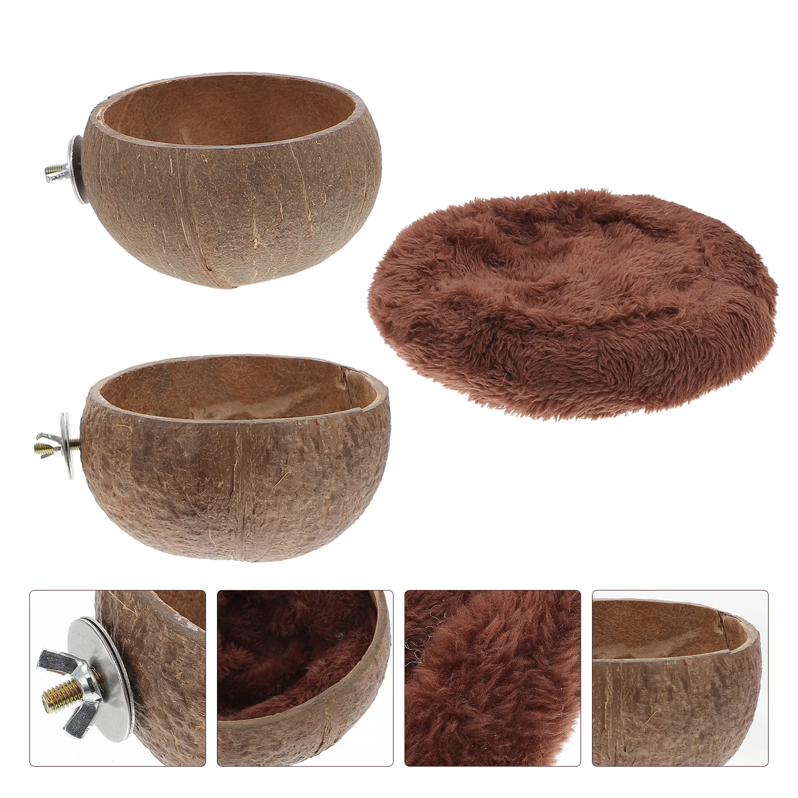 

Hamster Nest Guinea Water Bowl Feeder Rabbit Feeding Coconut Shell Pet Parrot Food Storage Small Animal Waterer Container