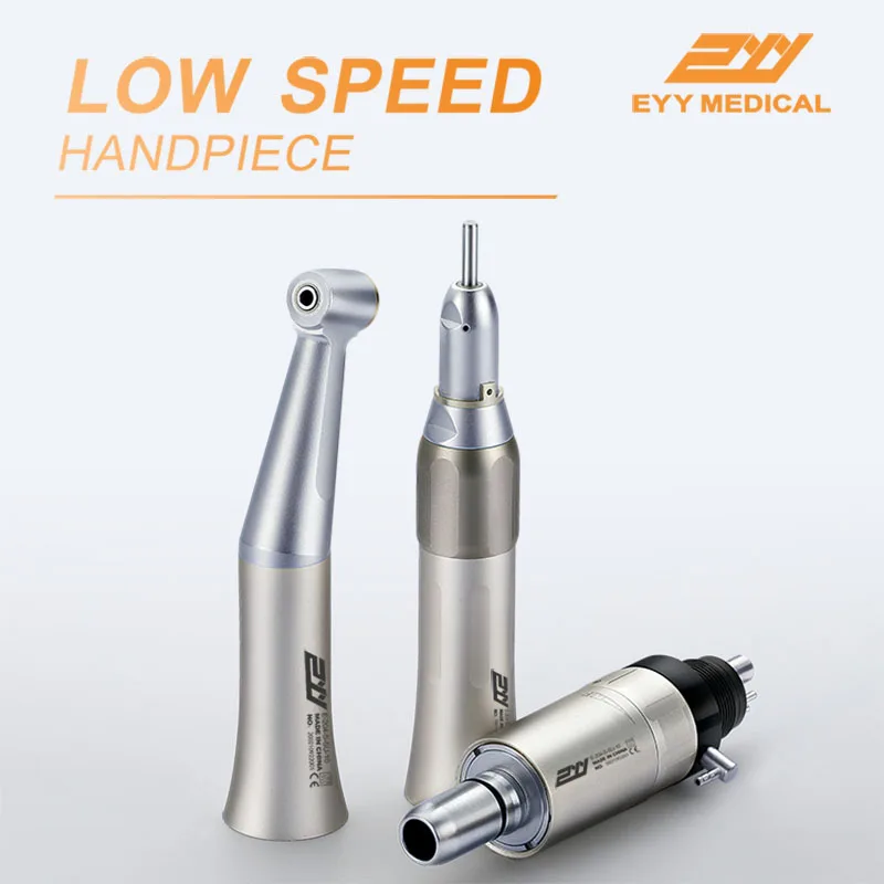 

EYY Newly 2/4 Hole NSK Style Dental Low Speed Straight Nose Cone +Air Motor+Contra Angle slow speed Handpiece Kit
