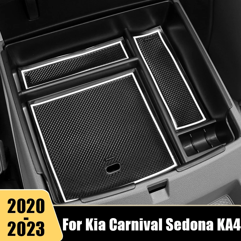 

For Kia Carnival Sedona KA4 2020 2021 2022 2023 Car Central Armrest Storage Box Auto Console Organizer Tray Case Accessories