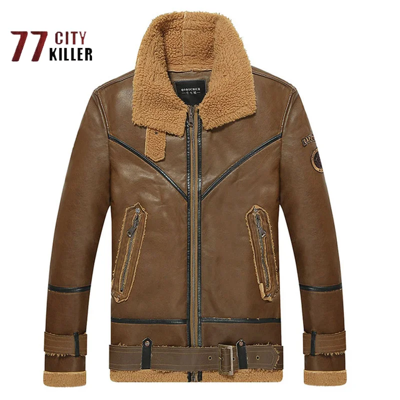 77City Killer Winter Leather Jacket Men Fashion Wool Jackets Outerwear Bomber Thick Warm PU Leather Retro Jackets Size M-2XL 
77City Killer Winter Leather Jacket Men Fashion Wool Jackets Outerwear Bomber Thick Warm PU Leather Retro Jackets Size M-2XL