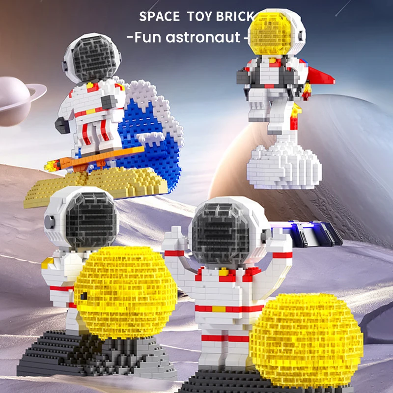 1127pcs Interstellar Space Astronaut Building Blocks With LED Spaceman DIY Mini Diamond Blocks Bricks Toys for kid Birthday Gift 
1127pcs Interstellar Space Astronaut Building Blocks With LED Spaceman DIY Mini Diamond Blocks Bricks Toys for kid Birthday Gift