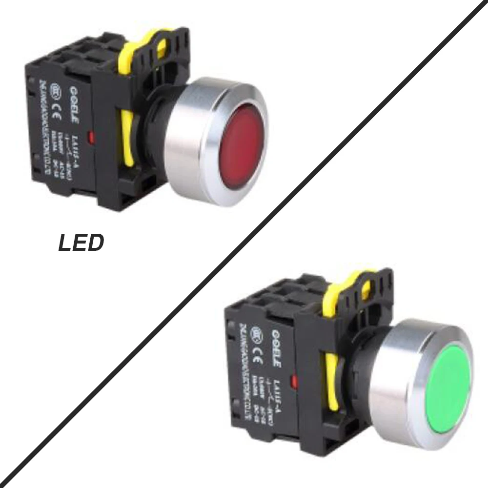 5 PCS Push button switch Flush button LED Latching OR Momentary Waterproof IP65 1NO 1NC 2NO 2NC 6 color
5 PCS Push button switch Flush button LED Latching OR Momentary Waterproof IP65 1NO 1NC 2NO 2NC 6 color