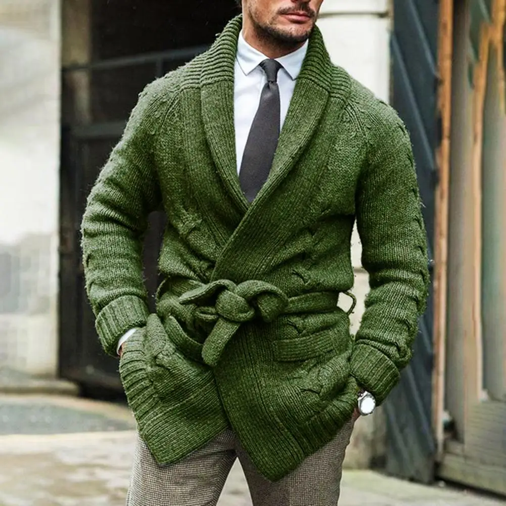 Trendy Men Cardigan Ribbed Cuffs Windproof Men Autumn Winter Solid Color Belt Knitted Coat Soft Sweater Coat for Outdoor
Trendy Men Cardigan Ribbed Cuffs Windproof Men Autumn Winter Solid Color Belt Knitted Coat Soft Sweater Coat for Outdoor