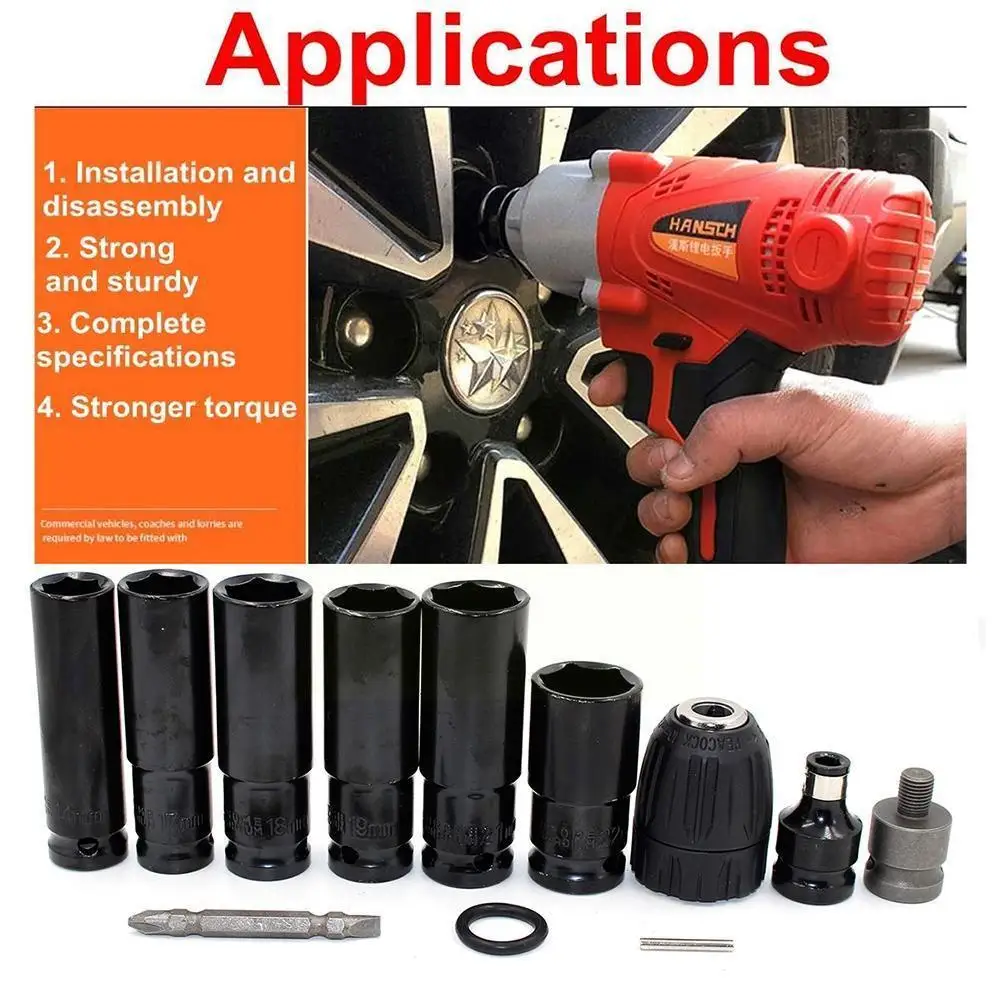 Electric Wrench Hexagon Socket Set 14-22mm Sleeve Long Heavy Tire Sleeve For Lithium Electric Wrench Hand Tools M7n5
Electric Wrench Hexagon Socket Set 14-22mm Sleeve Long Heavy Tire Sleeve For Lithium Electric Wrench Hand Tools M7n5