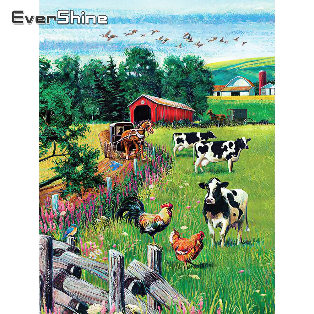 EverShine Diamond Mosaic House Embroidery Farm Landscape Painting Cows 5D DIY Picture Rhinestone New Arrival Handmade Hobby
EverShine Diamond Mosaic House Embroidery Farm Landscape Painting Cows 5D DIY Picture Rhinestone New Arrival Handmade Hobby