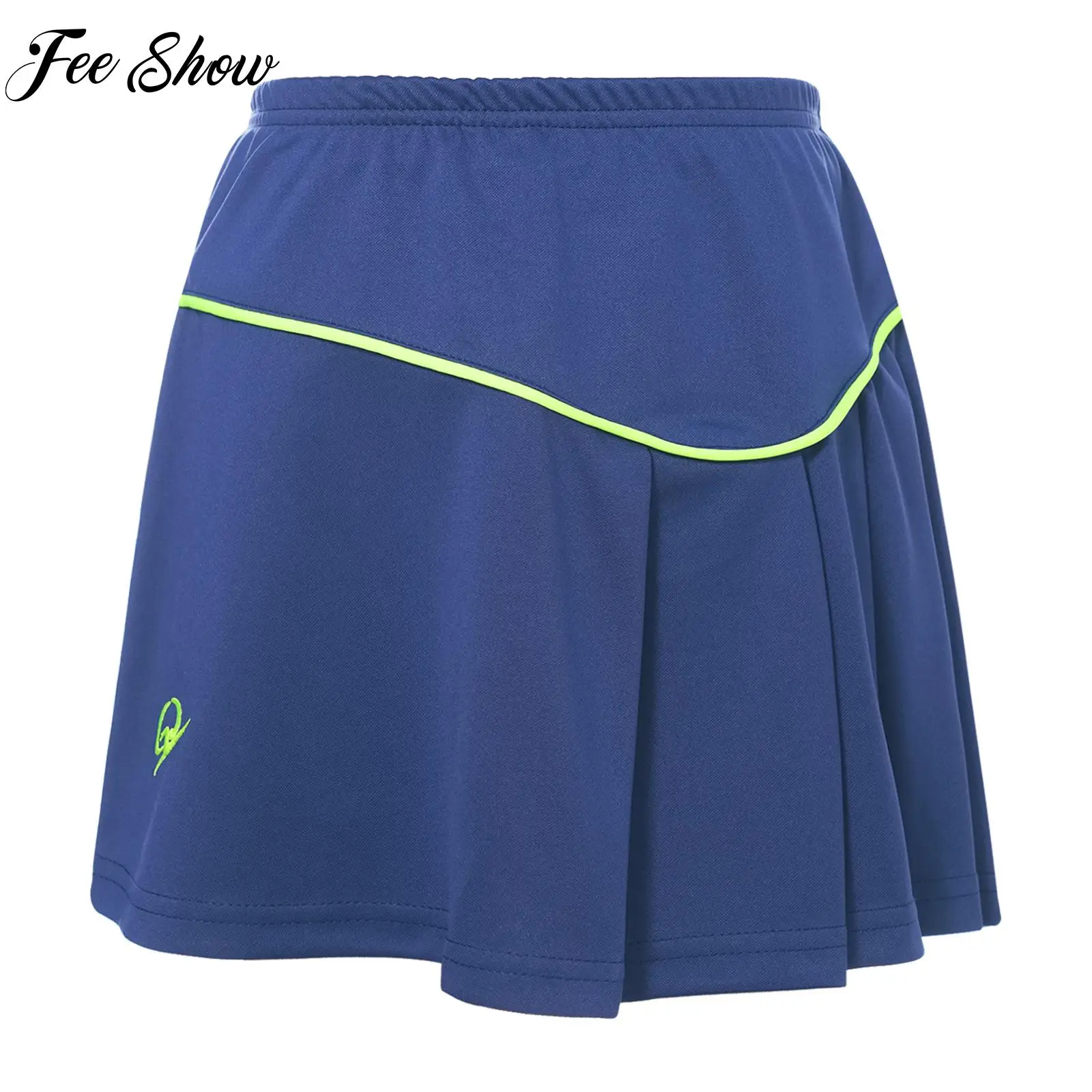 

Детская Спортивная юбка для игры в гольф и теннис для девочек, трапециевидная плиссированная модель, со встроенными шортами для бега, езды на велосипеде, гимнастики, бадминтона