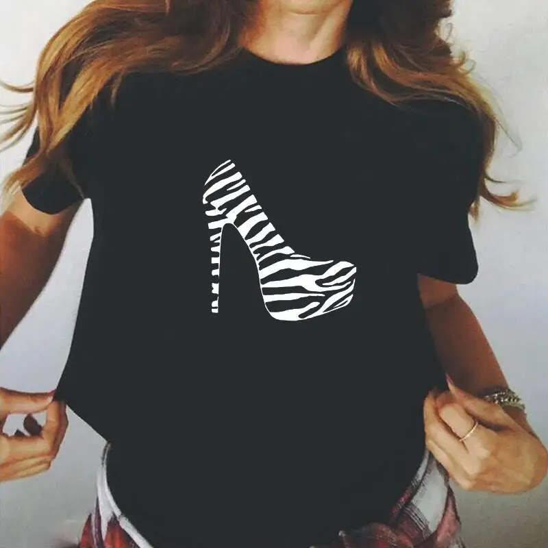 Hipster Tee Shirt Femme Leopard High Heel Shoe Women Tshirt Cotton Casual Summer Harajuku T Shirt Women Tops Camiseta Mujer
Hipster Tee Shirt Femme Leopard High Heel Shoe Women Tshirt Cotton Casual Summer Harajuku T Shirt Women Tops Camiseta Mujer