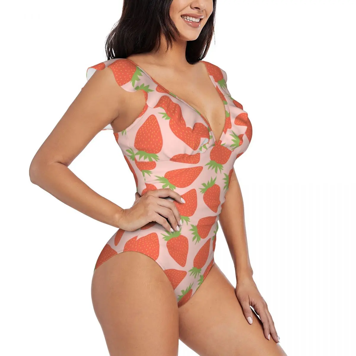 Ruffle 2023 Women Sexy One Pieces Swimsuit Swimwear Female Cute Strawberry Pattern Monokini Bathing Suit Beachwear 
Ruffle 2023 Women Sexy One Pieces Swimsuit Swimwear Female Cute Strawberry Pattern Monokini Bathing Suit Beachwear